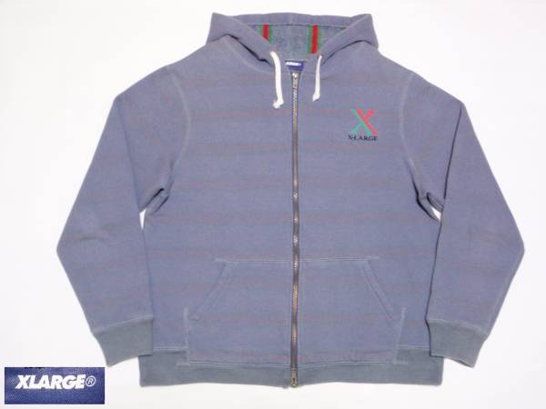 レア USED エクストララージ X-LARGE ロゴ刺繍 ZIP UPスウェット?パーカー Mサイズ