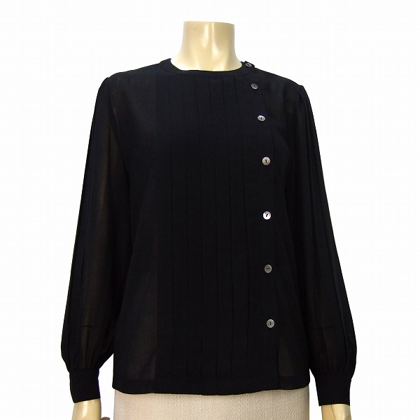 H 新品同様★YUKI TORII ユキトリイ★美黒*綺麗タック入り*上質(zhì)リネン(麻)混生地*高級シアーブラウス*9號表記★9~11號*M~L*38~40相當(dāng)