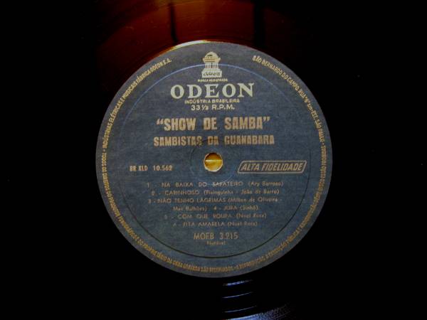 中古LP Show de Samba Sambistas da Guanabara 白ジャケット 元ジャケットなし ヴィンテージ ブラジル 1961年 Odeon盤_画像2