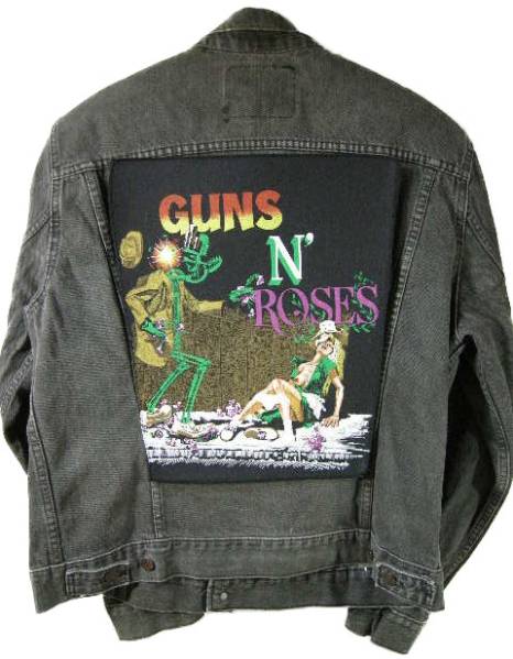 ガンズ&ローゼス GUNS N' ROSES 80s VINTAGE デッドストック ヴィンテージ 特大 巨大 ワッペン バックパッチ 発禁_画像1