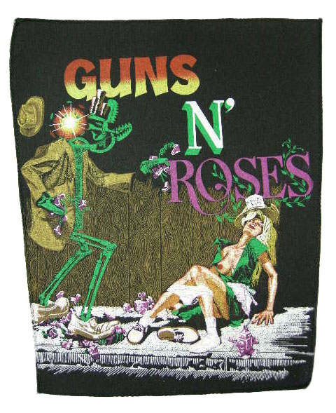 ガンズ&ローゼス GUNS N' ROSES 80s VINTAGE デッドストック ヴィンテージ 特大 巨大 ワッペン バックパッチ 発禁_画像2