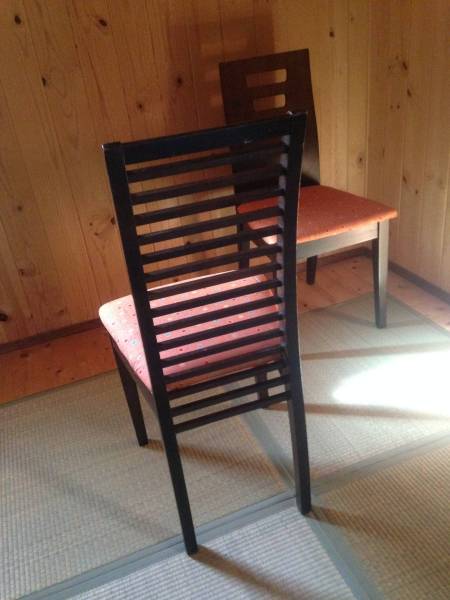 gロマン京都ダイニングチェア椅子いすイス古い着物の生地を座面にレストランカフェ引き取り歓迎直接渡し歓迎_画像3