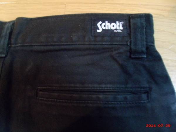 ☆Schott(ショット)☆ショートハーフパンツ☆S☆黒☆Lポケット☆