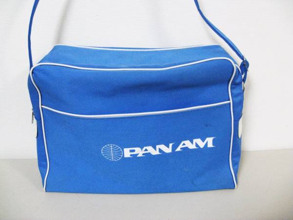 1970年代　中古　パンナムバッグ（Pan Am） 長方形　水色　＃276_画像2