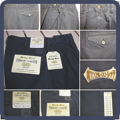  Junk город *W-73 Moss индиго indigo голубой хлопок two tuck брюки 