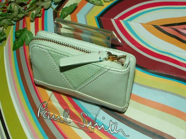 661M　新品本物即決　ポールスミス　Paul Smith　牛革　ジオメトリック　キーホルダー付き　コインケース　定期入れ　小銭入れ　パスケース