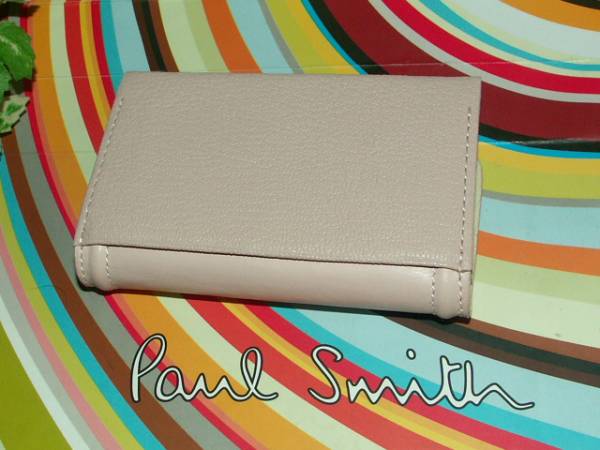 821P　新品本物即決　ポールスミス　Paul Smith　ゴートスキン/牛革　Ｗステッチボンベイ　名刺入れ　カードケース　ピンク