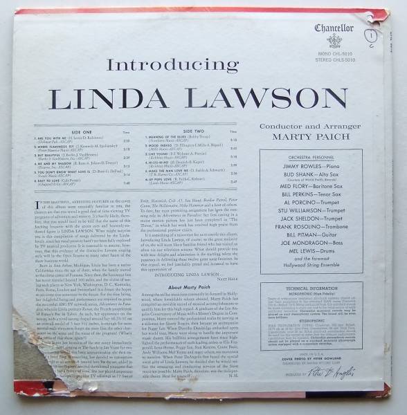 ◆ Intoroducng LINDA LAWSON ◆ Chancellor CHL-5010 (color) ◆ A_画像2