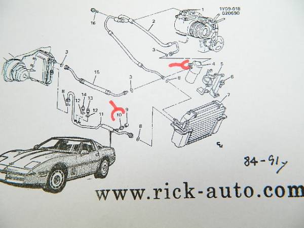 ８４－９１ｙコルベットＣ４　エアコン　ＡＣ　ムシ　セット　バルブ　高圧　低圧　Ｒ１２　ガス入れ_画像2