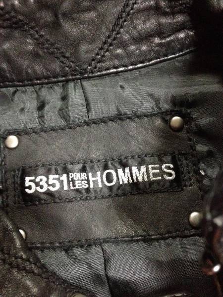 美品5351 Pour Les HOMMES ホースレザージャケット　ブラック_画像2