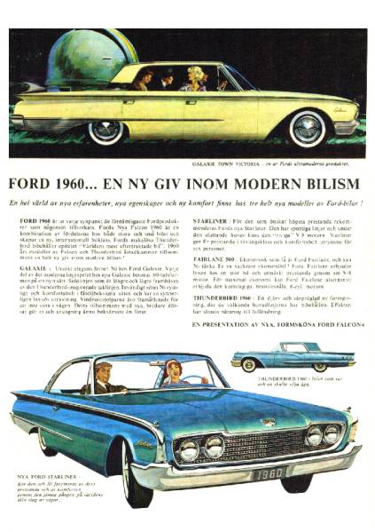 *1960 year. automobile advertisement Ford Star liner creel Tria 