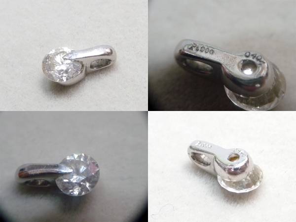 鑑定書付 中古 Pt900 ペンダントトップ ダイヤ 0.4ct G SI2 GOOD_画像3