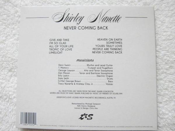 Shirley Nanette/Never Coming Back/CD~LP5 point and more free shipping 