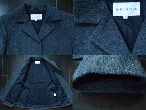 ■上質美品【MELROSE】メルローズ 高級 ウール ジャケット 11号 L 日本製 j116_画像2