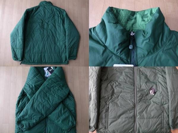 00's STUSSY リバーシブル THERMOLITE 中綿 ジャケット XL グリーン系 ステューシー サーモライト ブルゾン ダウン TEK TECHウェア Y2K古著