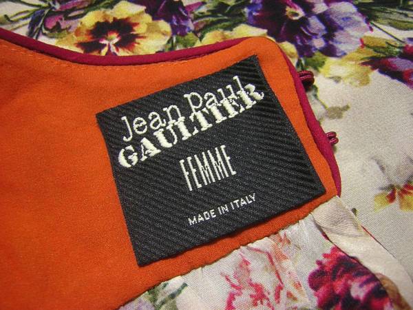 не использовался Jean Paul GAULTIER Jean paul (pole) * Gaultier FEMME Италия производства вышивка ввод цветочный принт шелк платье One-piece 