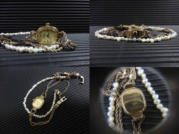 NOJESS Nojess 2P diamond pearl bracele wristwatch Junk 