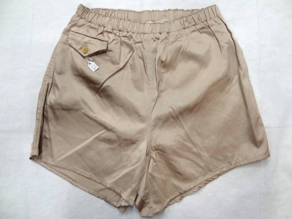  Vintage 40S 50S dead stock Gold gold color satin material men's swim pants swimsuit shorts shorts rare rare . short bread 