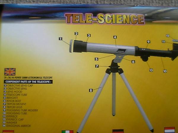 * unopened TELE-SCIENCE heaven body telescope set 20,30,40 times lens attaching *