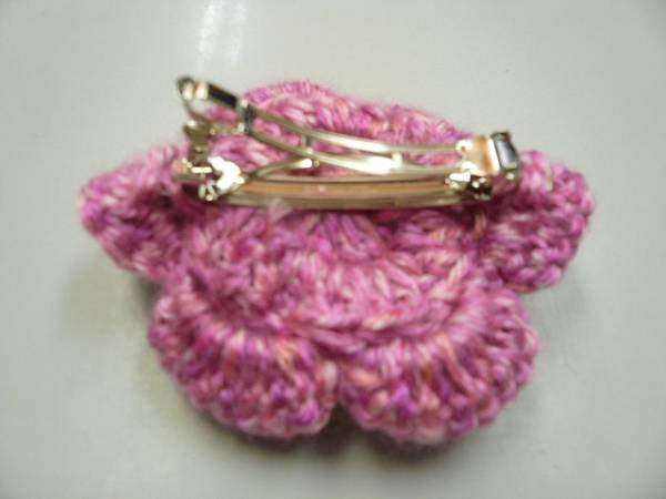 NY/ new / immediately *NY small articles author / hand made *. flower barrette / knitting wool P