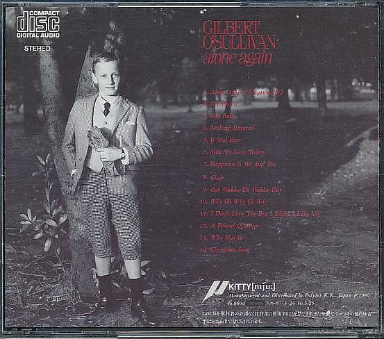 ギルバート・オサリバン CD／アローン・アゲイン 1986年 80年代 日本盤 廃盤_画像2