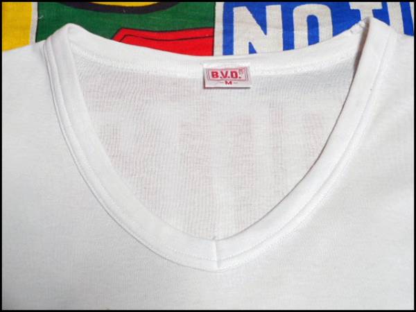 《希少な1枚》Made in USA製アメリカ製B.V.D.ビーブイディービンテージVネックTシャツ白色ホワイト50s50年代60s60年代赤タグOLDタグMサイズ