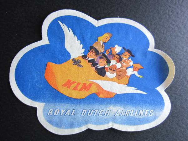 KLMオランダ航空■空飛ぶ木靴■1946年■ラゲッジラベル_画像1