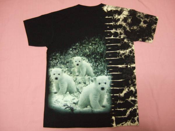 横浜最新 夜光可愛い白い小熊Tシャツ S 絞り柄 送料220円ξtsξanξ64s_後ろのデザインも可愛いです。