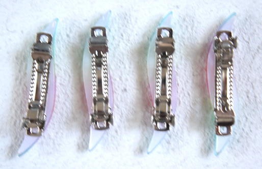  rainbow color Mini barrette * wave type 4 piece (C-17)