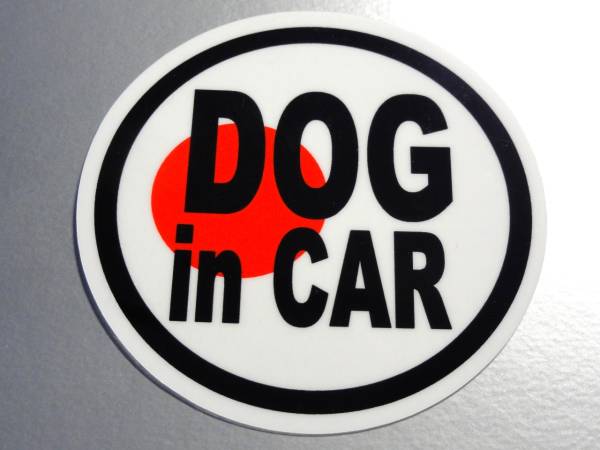r1-mg●DOG in CAR日本国旗マグネット 10cmサイズ　磁石タイプ　 犬●犬が乗ってます 柴犬 秋田犬 日章旗 和風 AS_画像2