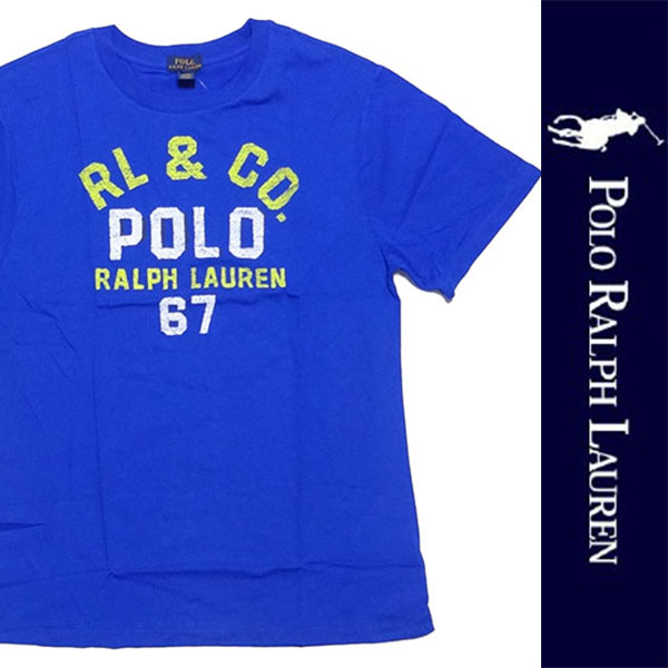 新品 POLO RALPH LAUREN BOYS S/S T-SHIRT ポロ ラルフローレン 半袖 Tシャツ ボーイズ ブルー コットン XL 正規品 86-1_画像1