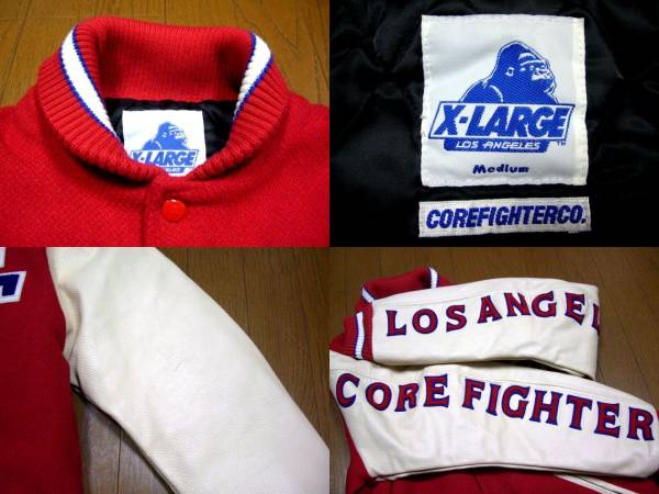 #古著屋大和 #限定 X-LARGE #エクストララージ #COREFIGHTER #コアファイター #コラボ #フルデコ #袖レザー #スタジャン M 定価73,500円