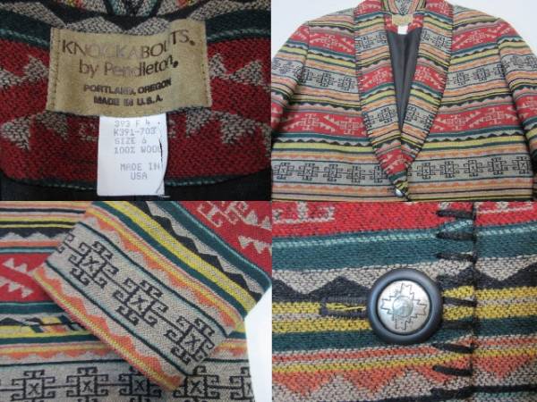 PENDLETON ペンドルトン ネイティブ柄 ジャケット USA製 レディース６_画像3