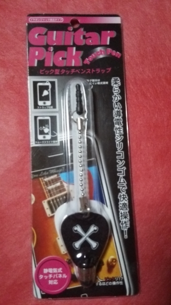 [ new goods ] guitar pick type touch pen strap ( Cross bo-n)