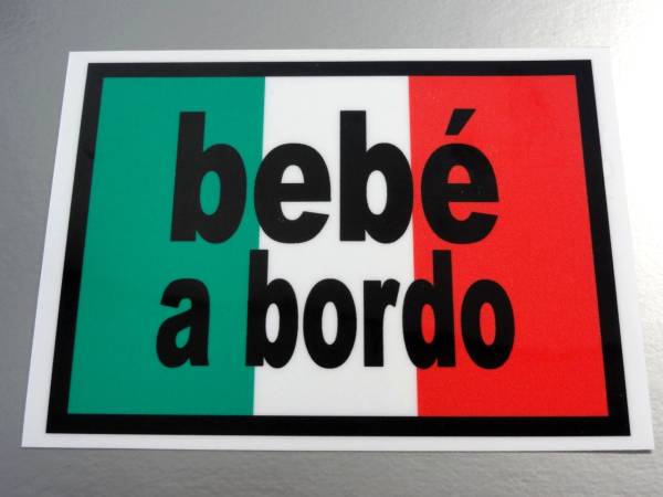 BS* Италия национальный флаг bebe a bordo стикер *BABY IN CAR младенец ..... baby Kids Europe стильный машина стикер EU(1