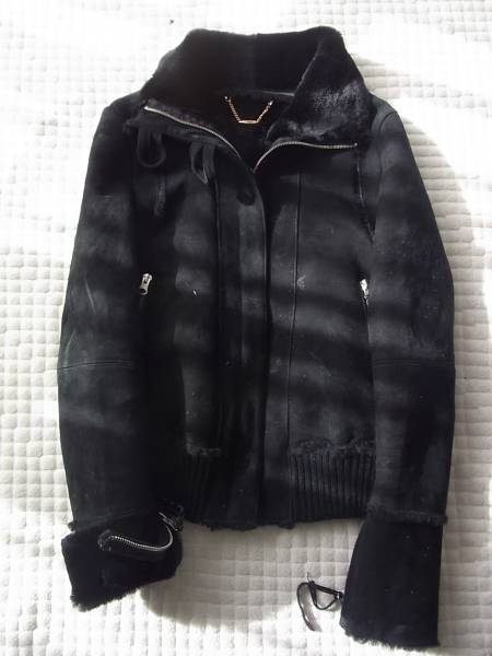  prompt decision /7/Language Language high class real mouton jacket black F size /7