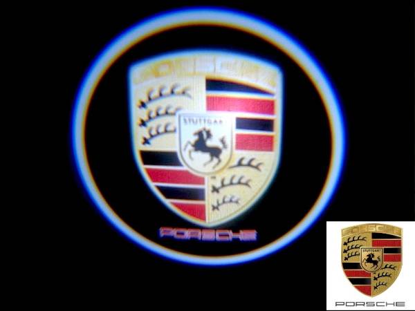 ポルシェ ロゴ ドア LED カイエン マカン パラメーラ カレラ 911_ポルシェロゴが綺麗に浮かび上がります！