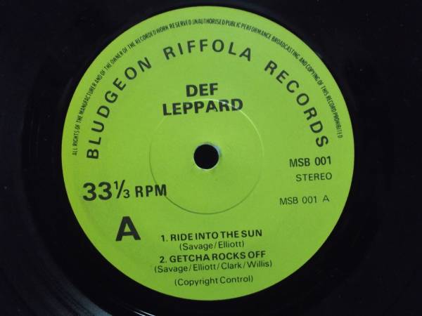 DEF LEPPARD - RIDE INTO THE SUN] 7inch yellow_画像2