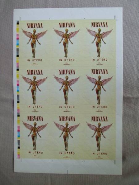 1993s NIRVANA / IN UTERO プロモ ステッカー / 裁断前の原版 当時物 非売品　Promotion Only Not For Sale.