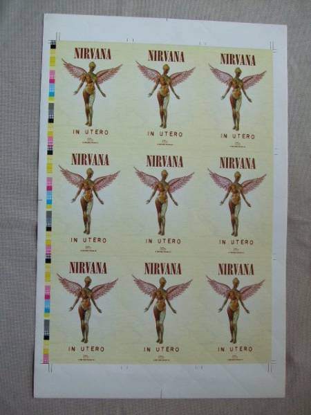 1993s NIRVANA / IN UTERO promo sticker / cutting front. . version that time thing not for sale Promotion Only Not For Sale.