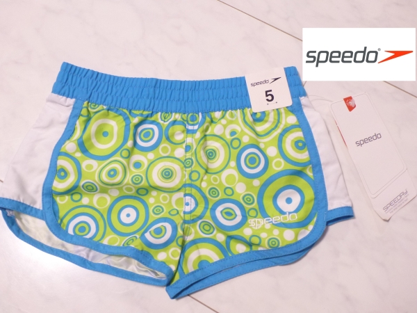 新品speedスピード　ショートパンツ　水色×黃緑　カラフルパンツ　短パン　110
