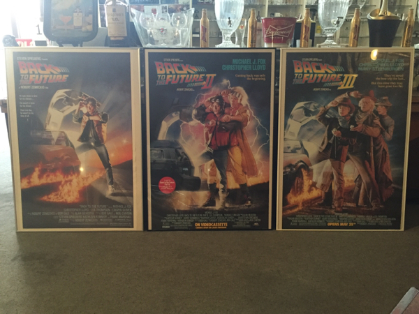 BACK TO THE FUTURE 大型ガク入りポスター 3枚セット デロリアン_画像1