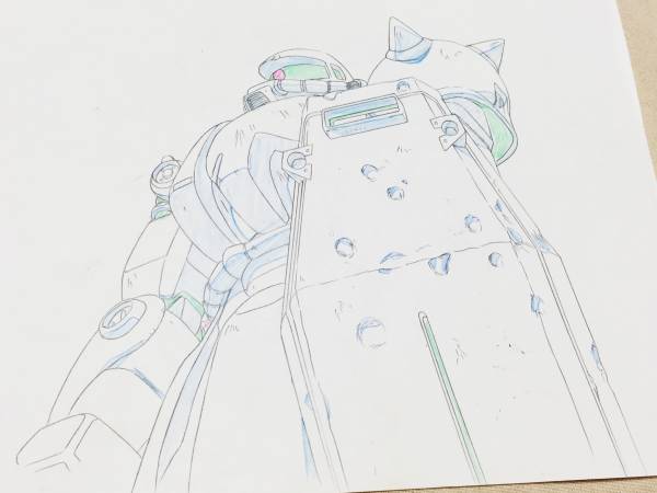 当時物■機動戦士 ガンダム■セル画 修正 設定 動画 直筆原画■ザク A19_画像2