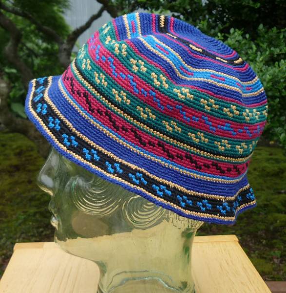 送料無料 02 グアテマラ民族柄 綿100%帽子 ハット 手編 子供用中米 伝統織物 手織り 綺麗 可愛い フォルクローレ音楽 フォルクローレ衣装_画像1