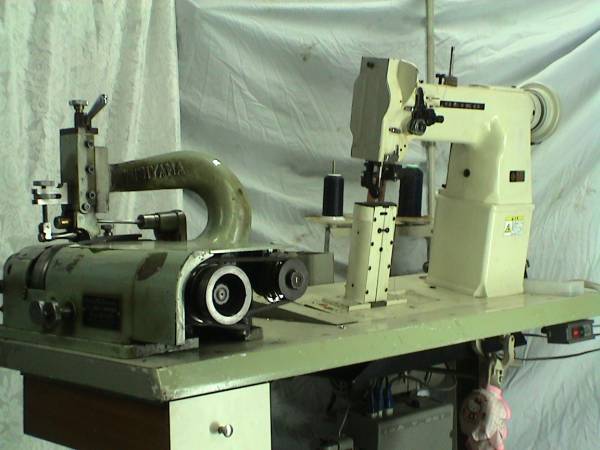 ポストダブルミシン（二本針）と革漉き機のセット