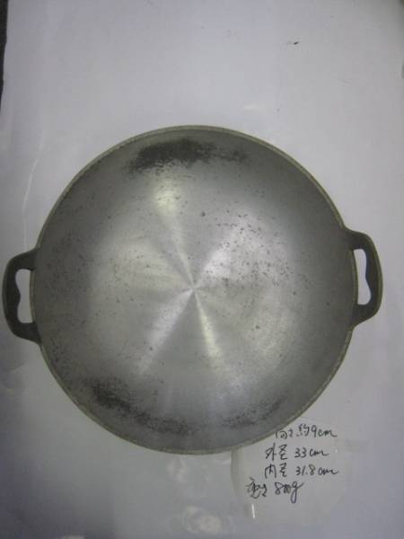 昭和に仕入れた、アルミ鋳物の煎り鍋３３ｃｍ_画像1