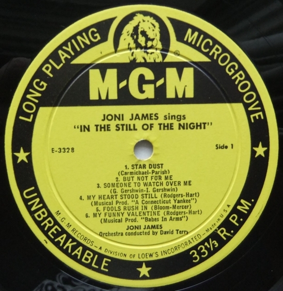 ◆ JONI JAMES / In The Still of The Night ◆ MGM E3328 (yellow:dg) ◆ V_画像3