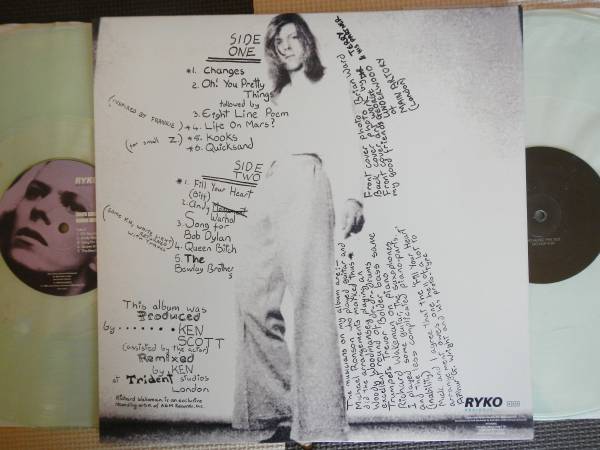 【帯LP】DAVID BOWIE/HUNKY DORY(RALP133-2米国RYKO限定カラー盤BONUS  TRACK収録2枚組1990年デヴィッドボウイ)