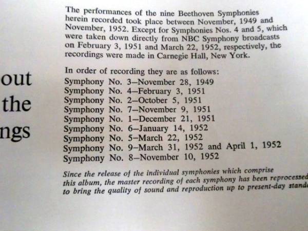 7LP　ベートーヴェン:交響曲全集/トスカニーニ/NBCSO/米RCA_画像2
