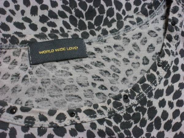 WORLD WIDE LOVE! ワールドワイドラブ Ｔ 豹柄 スパンコール